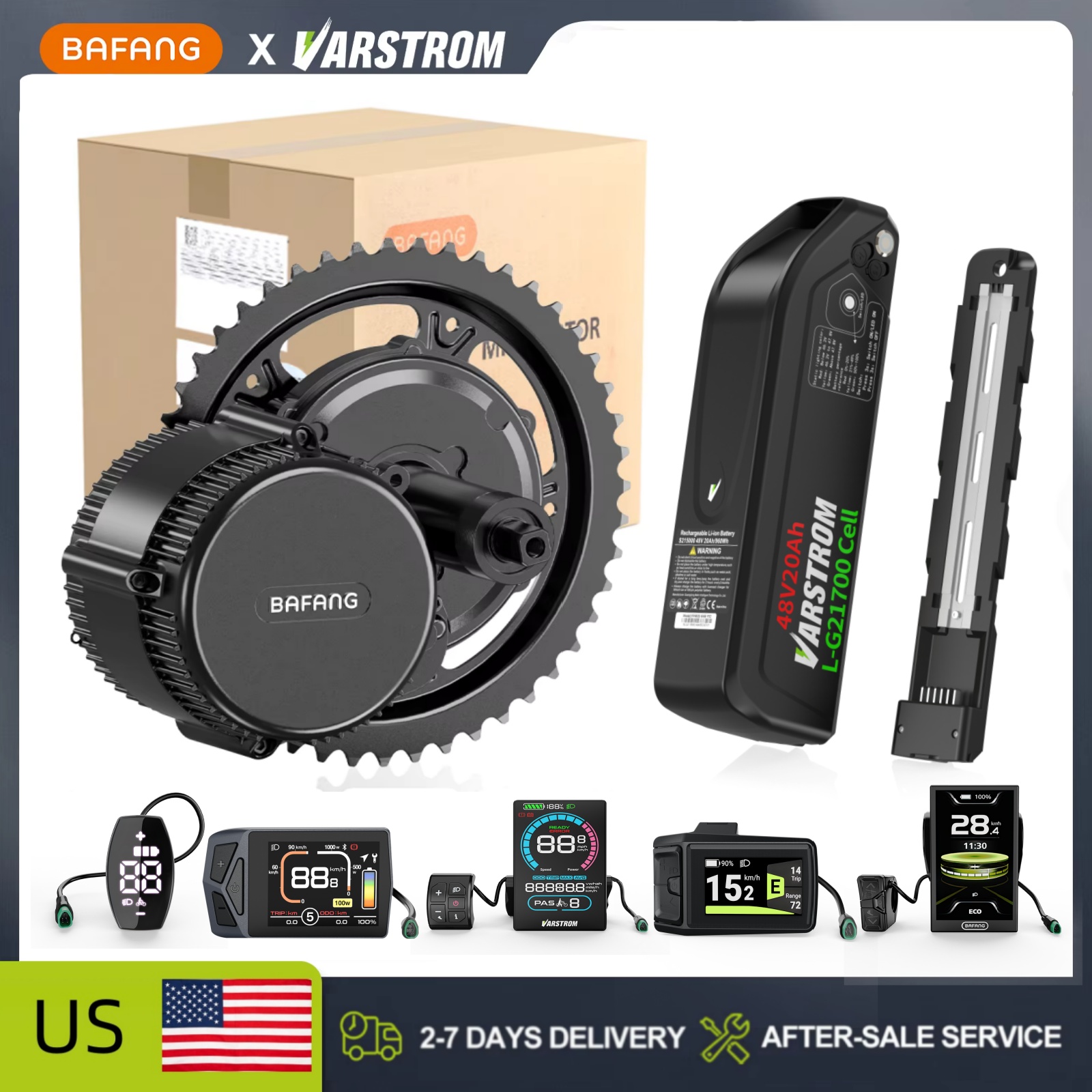 Bafang Bbshd 1000W Conversion Kit - 【米国在庫】Bafang 48V ミッドドライブモーター＆バッテリー、電動自転車コンバージョンキット、オリジナルBBS02B 750W、BBSHD 1000W、電動自転車用エンジン